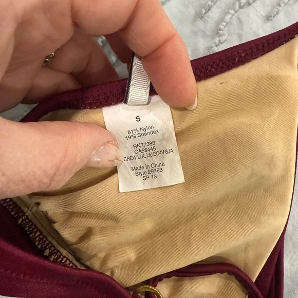 JCREW Women's Burgundy Bikini Set Small - Picture 4 of 10